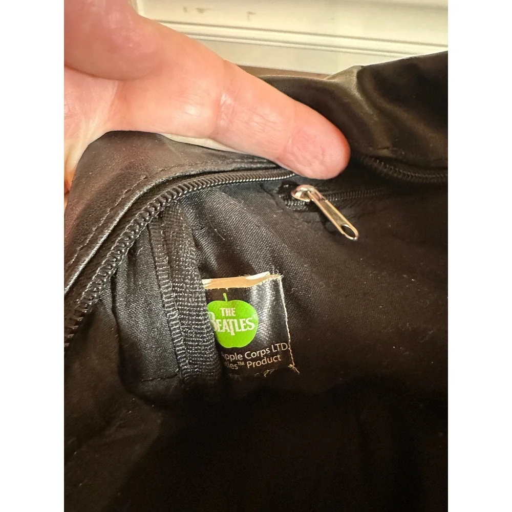 The Beatles Abbey Road Black Faux Leather Bowler Bag Satchel Rock Band Patches - Picture 9 of 11